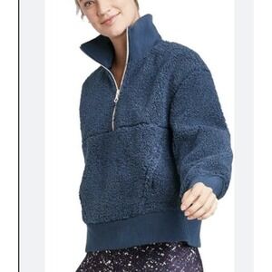 Joy Lab‎ Fleece Pullover Quarter Zip Cozy Sherpa Sweatshirt XXL